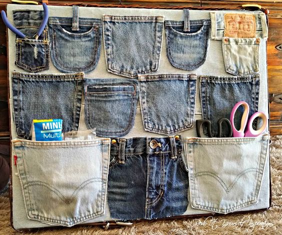 trasformare vecchi jeans in oggetti per casa