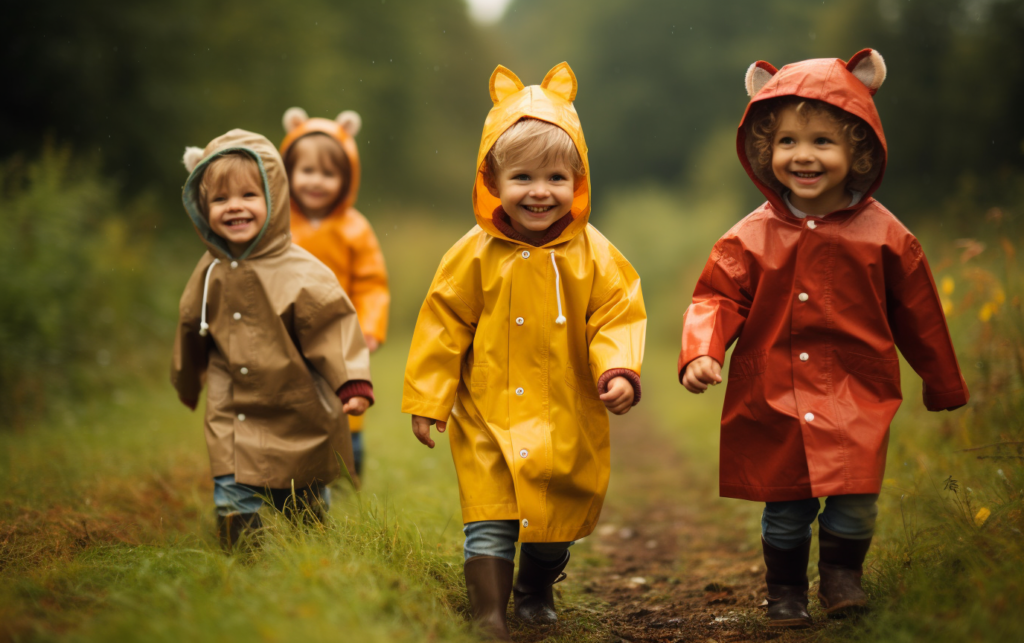 Impermeabili per bambini con cappuccio regolabile