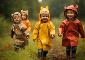 Impermeabili per bambini con cappuccio regolabile
