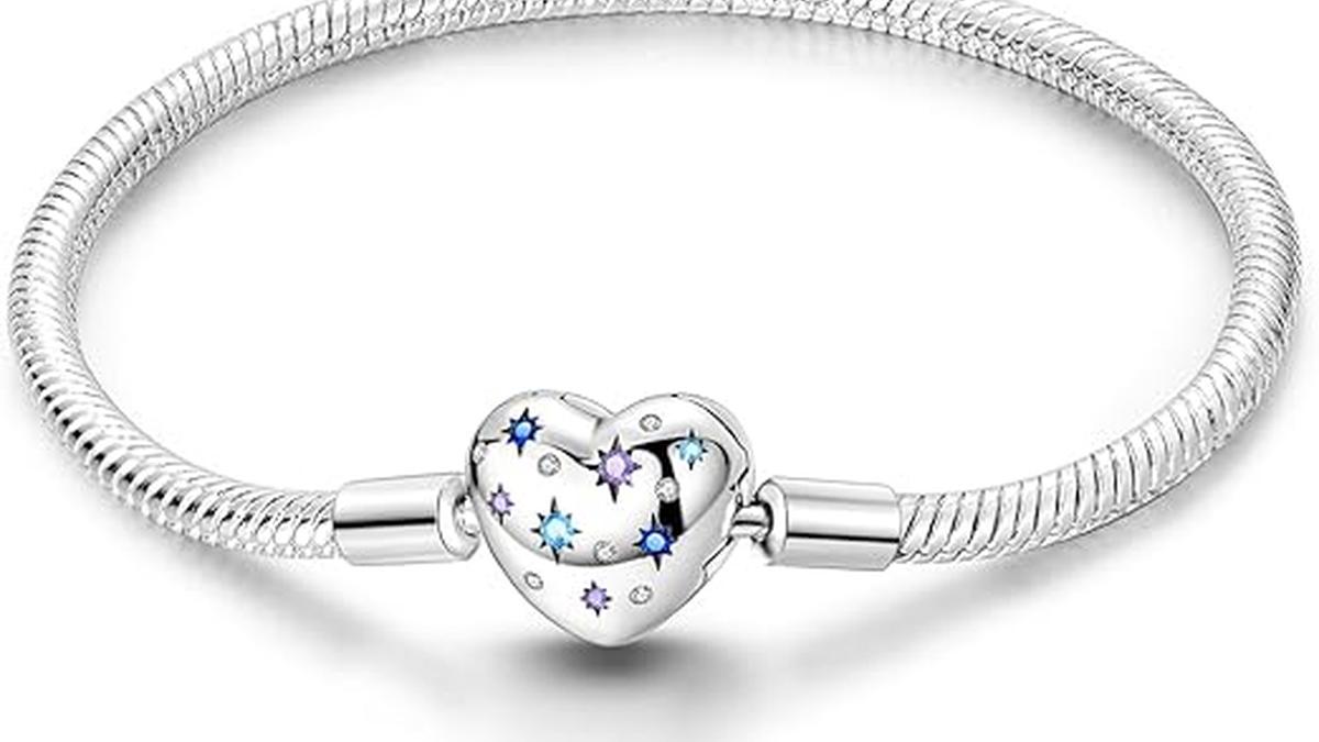Bracciale con ciondoli in Argento compatibile Pandora Bracciale con ciondoli in Argento
