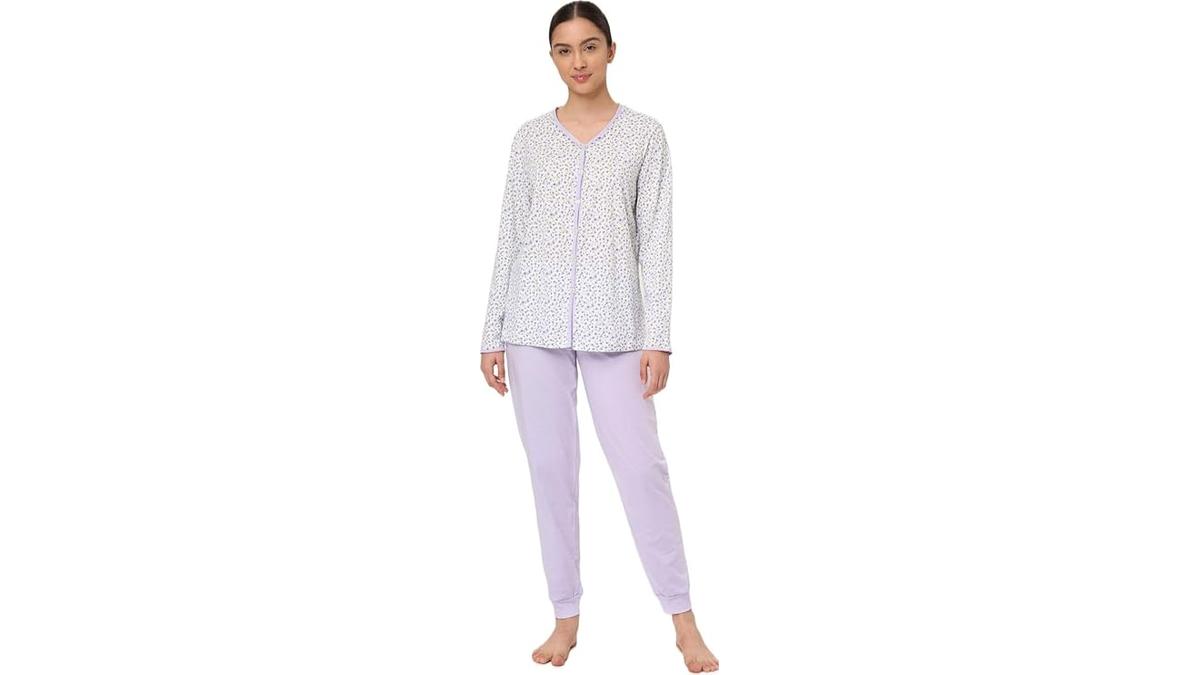 RAGNO Pigiama donna in puro cotone aperto davanti RAGNO Pigiama donna in puro cotone aperto davanti A13F