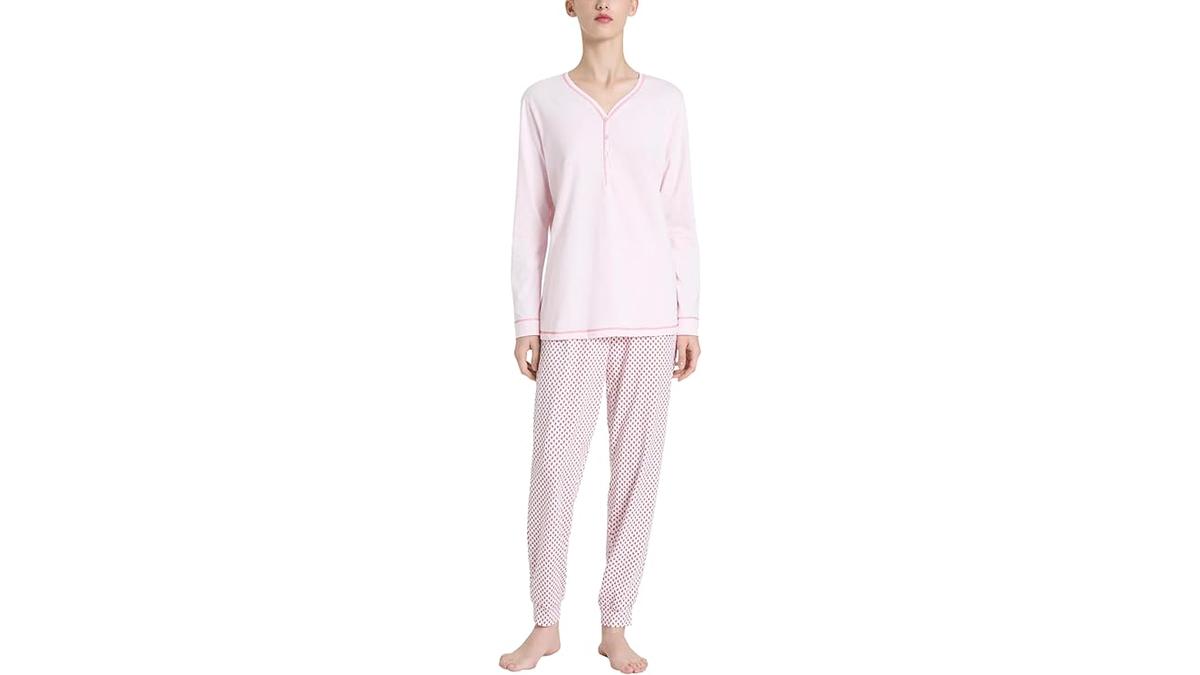 Ragno Pigiama Donna Manica Lunga 100% Cotone Leggero DQ12N1