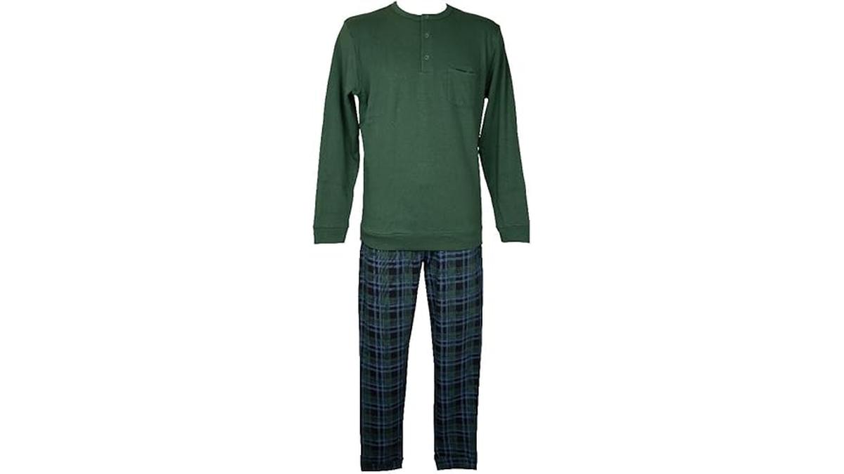 RAGNO Pigiama uomo in cotone caldo pantalone scozzese