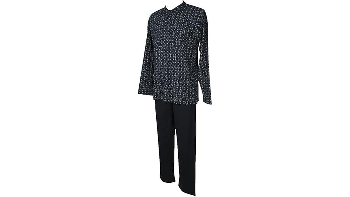RAGNO Pigiama Uomo Interlock Invernale Aperto Davanti con Tasche U163N7
