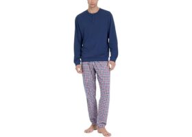 Ragno Pigiama Uomo Manica Lunga 100% Cotone Leggero Pigiama Uomo Manica Lunga
