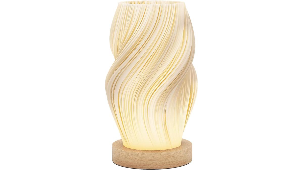 HOMCOM Lampada da Tavolo dal Design Ondulato a 3 Colori con 10 Luminosità