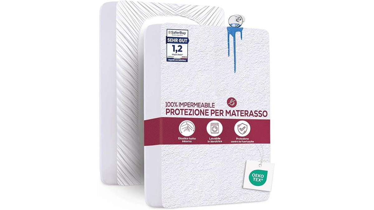 Utopia Bedding Coprimaterasso Matrimoniale Impermeabile 160 x 200 x 30 cm