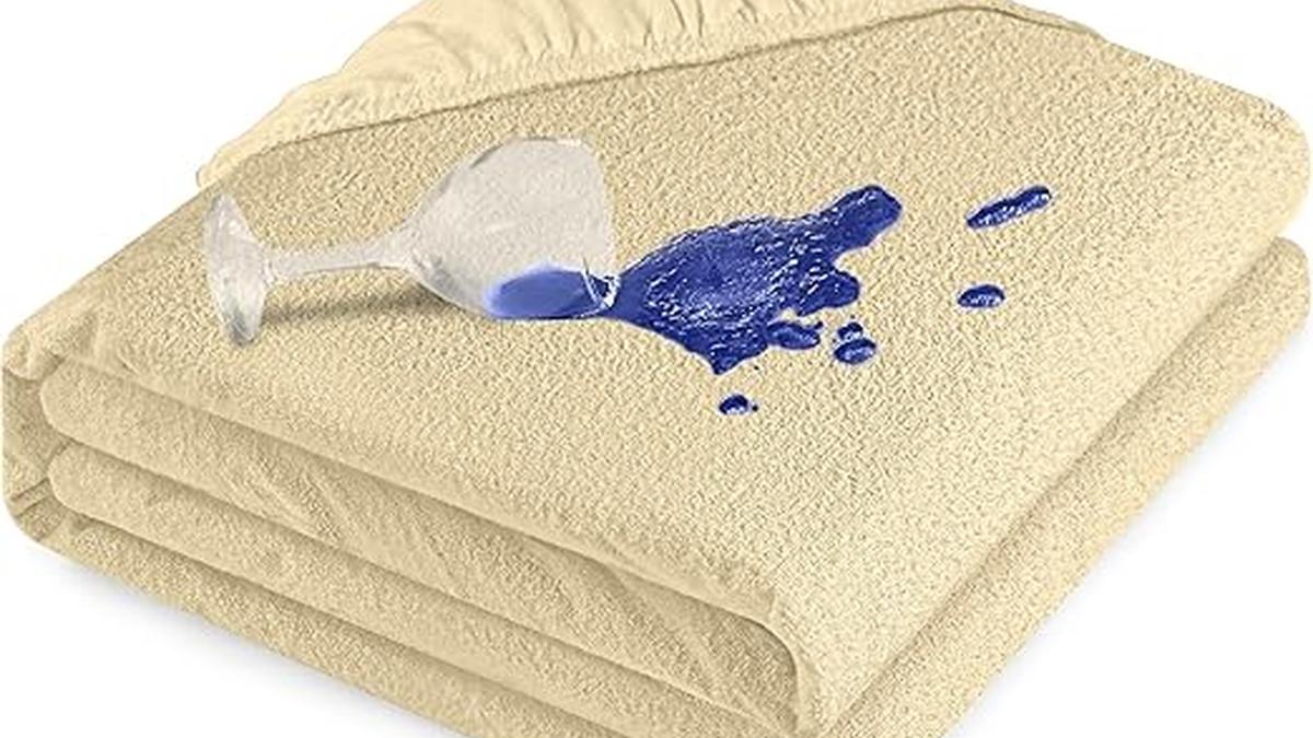 Utopia Bedding Coprimaterasso Matrimoniale Impermeabile 160 x 200 x 30 cm beige