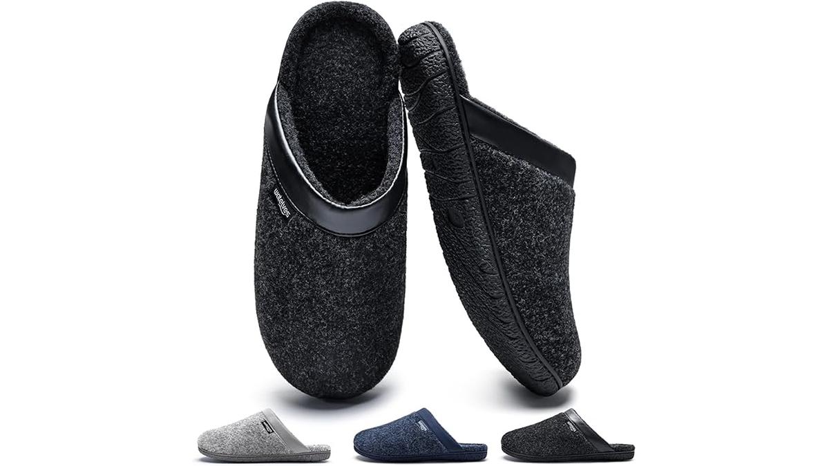 WateLves Pantofole Feltro Invernali Memory Foam Antiscivolo