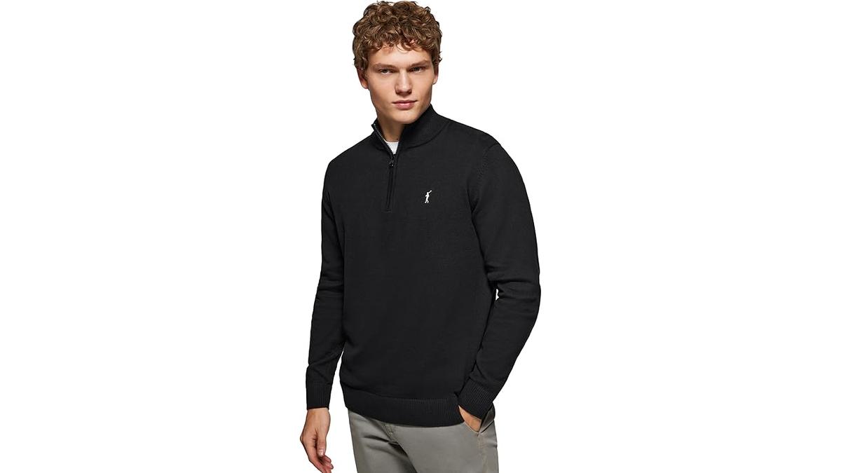 Maglione Uomo Polo Club Maniche Lunghe Cerniera Collo