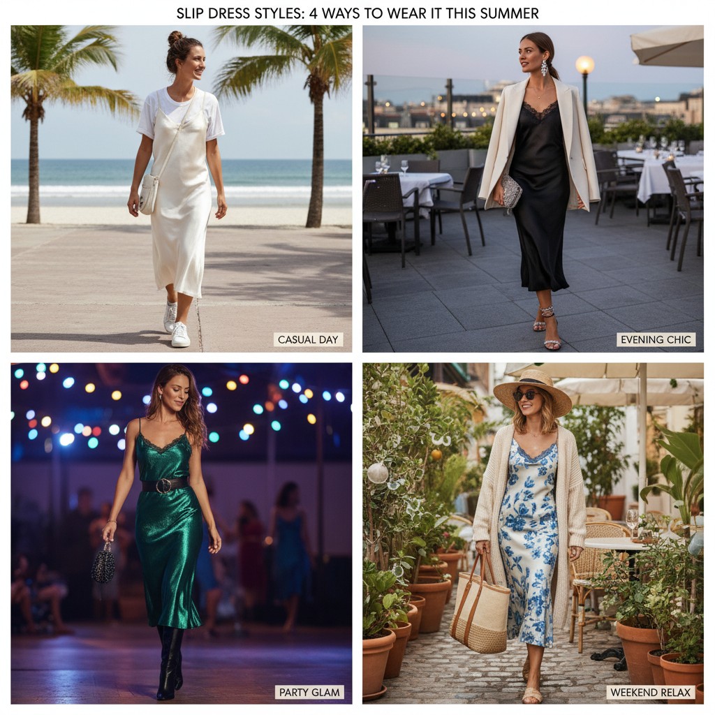 Come abbinare lo slip dress: 4 look per ogni occasione