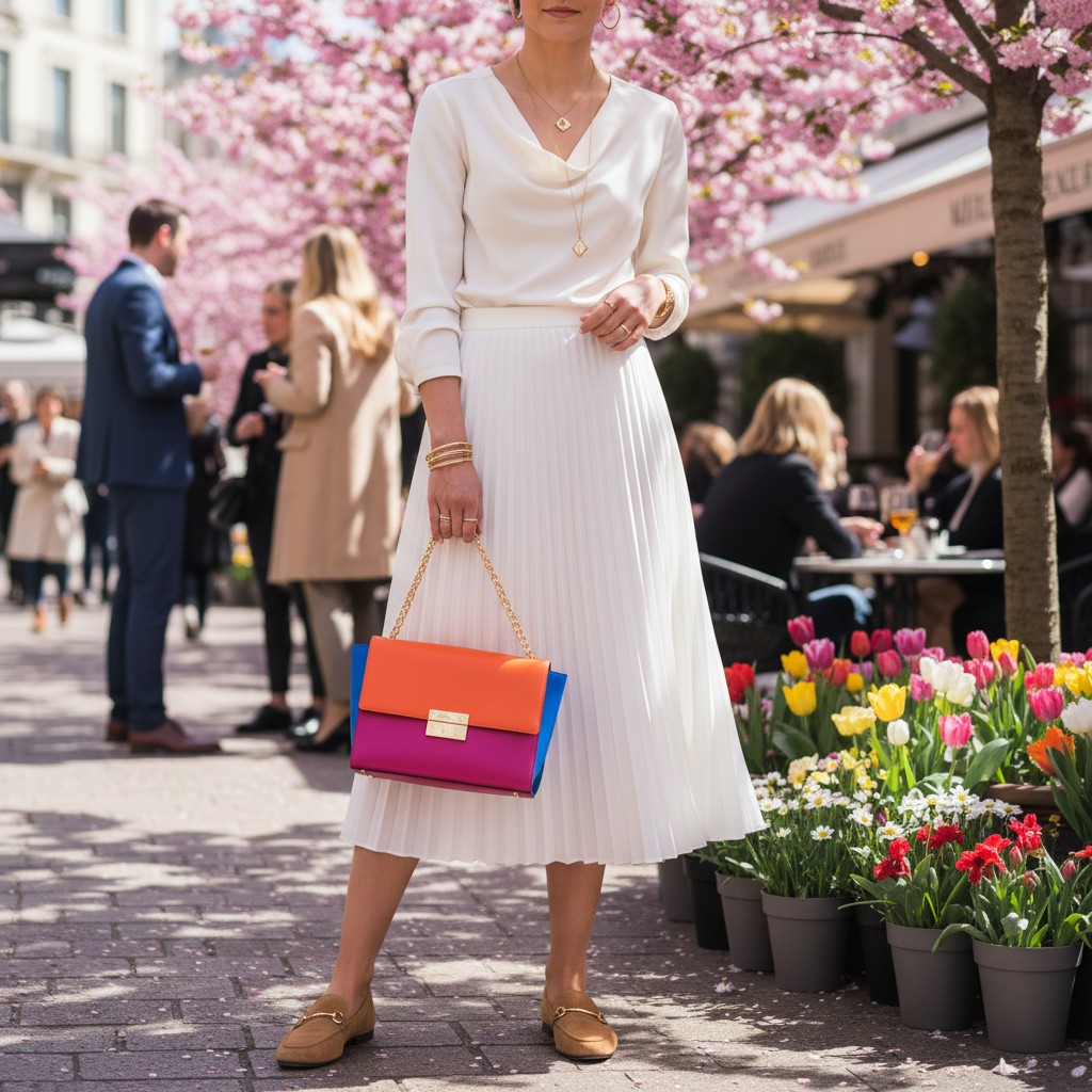 Come indossare la gonna midi bianca primaverile e la più bella opzione di Zara