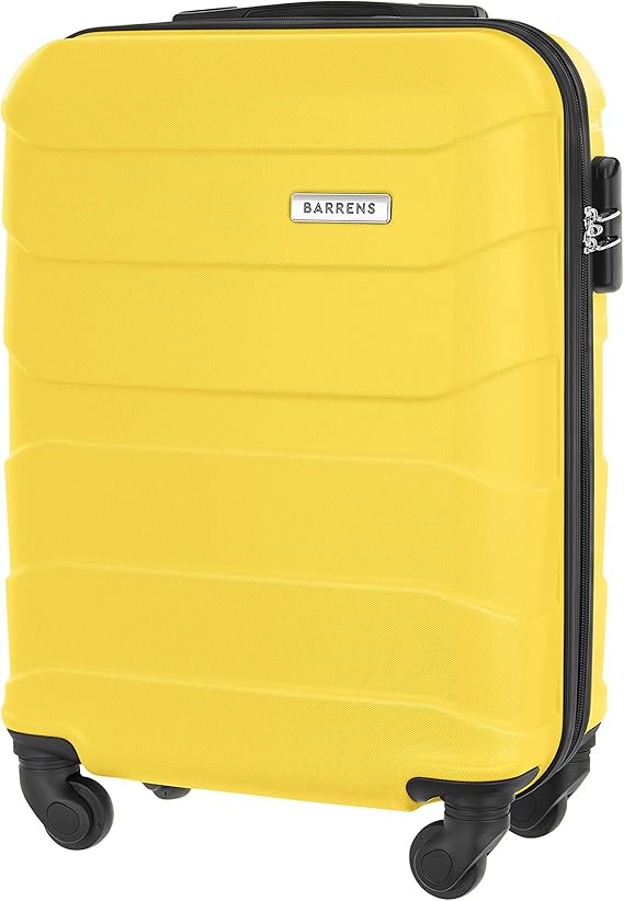 Trolley BARRENS bagaglio a mano 55x40x20 cm rigido in ABS giallo con 4 ruote