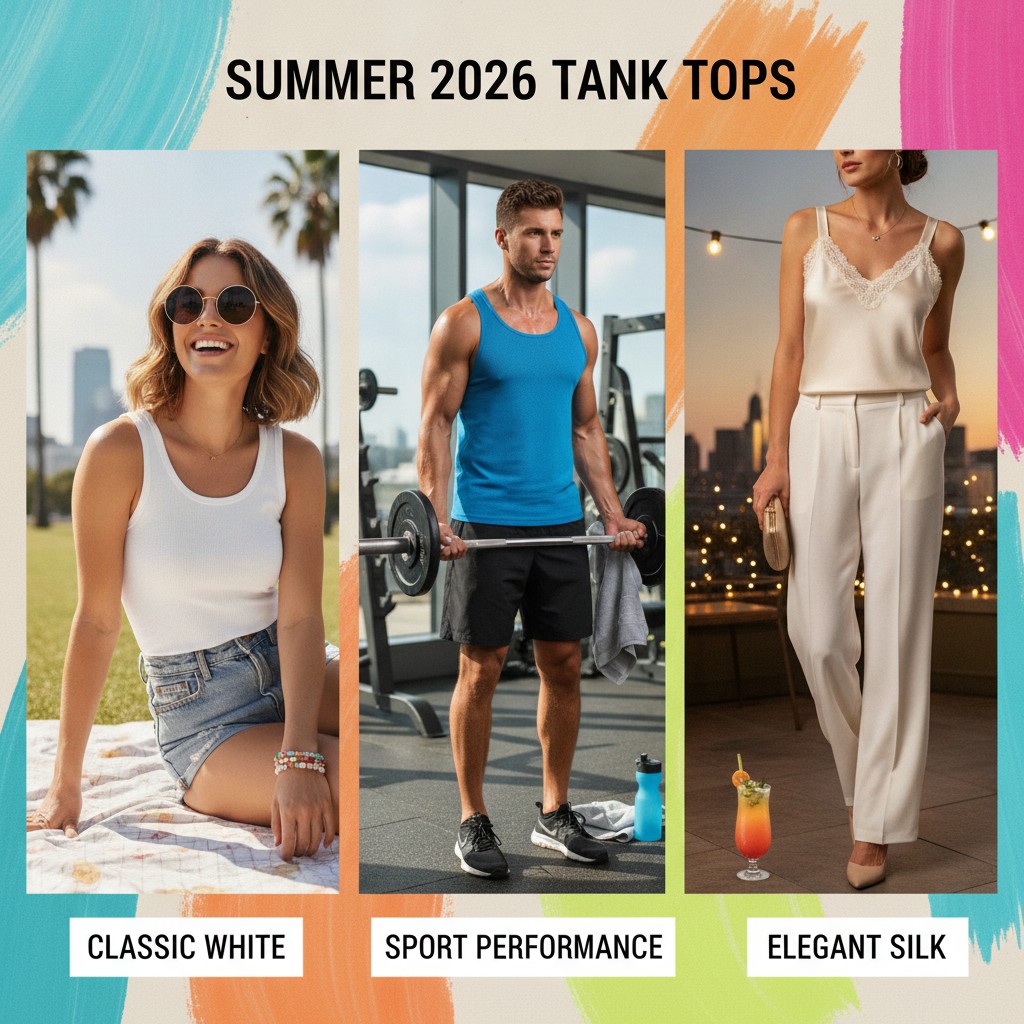 10 modelli di tank top da non perdere per l'estate 2026 10 modelli di tank top da non perdere per l'estate 2026