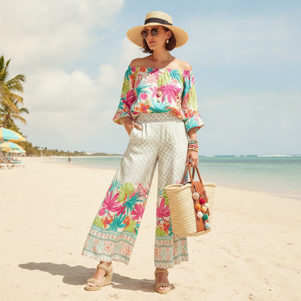 Il Look del Giorno: Pantaloni da Spiaggia in Alternativa al Solito Pareo
