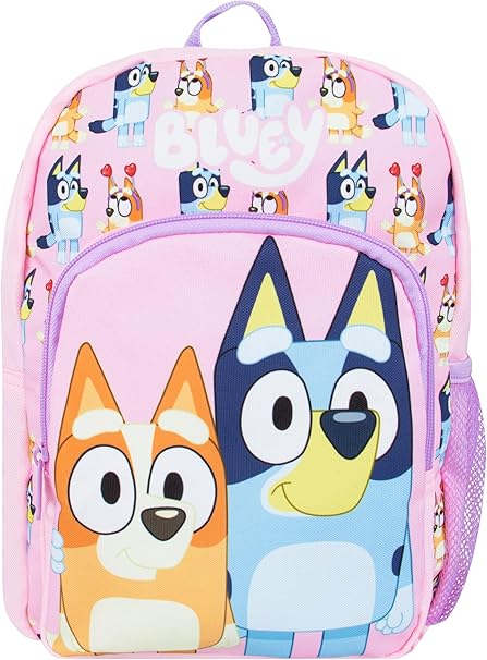 Zaino asilo Bluey e Bingo per bambina 32 cm rosa