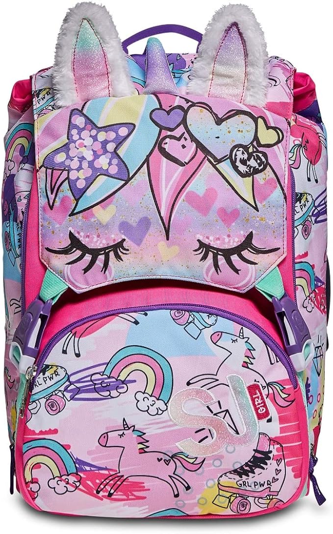 Zaino SJ Gang estensibile rosa con orecchie plushy 21-28 L