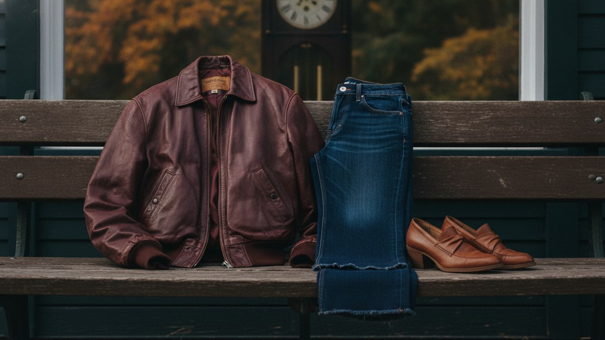 Katie Holmes, bomber bordeaux e mocassini a New York